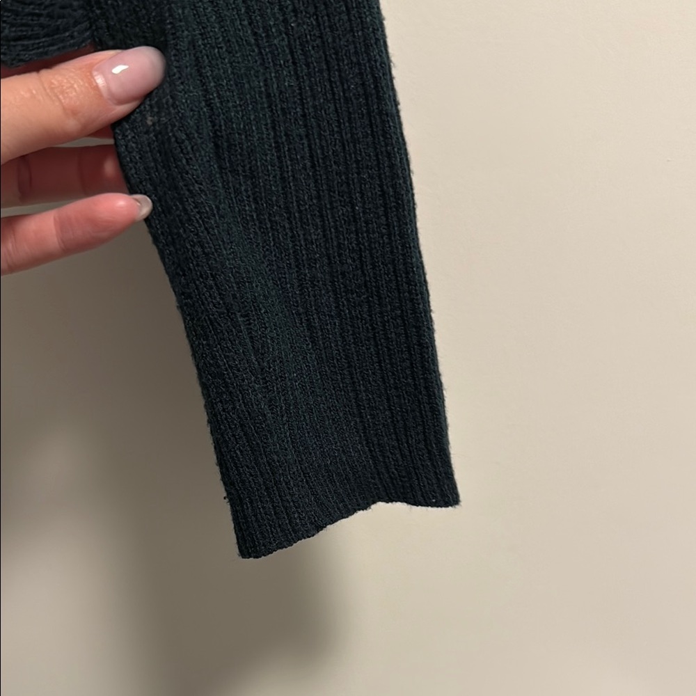 Dark Green Ribbed Sweater - Picture 4 of 8